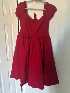 Vixen by Micheline Pitt Red Fit-and-Flare Sweetheart Dress